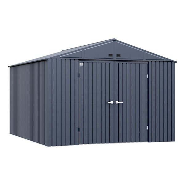 Elite Galvalume Steel Premium Shed Storage Shed, 10 ft x 12 ft, Anthracite